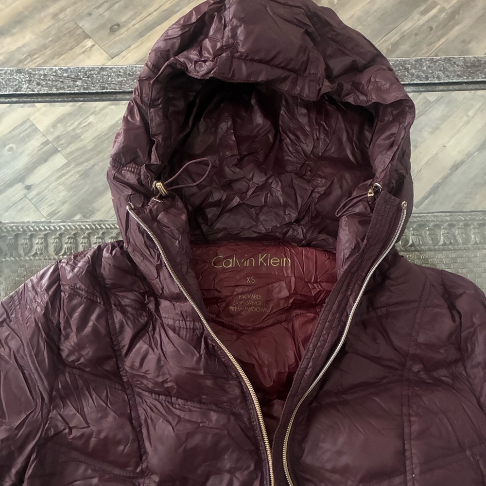 Calvin Klein Maroon Drawstring Pouch - Picture 3 of 7